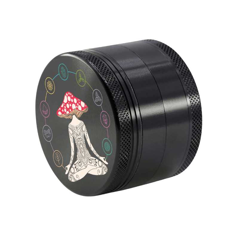 Mushroom Chakra Aluminium 4-Part Grinder 55mm - Image 4