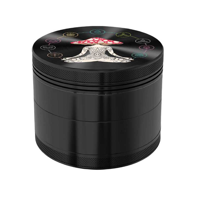 Mushroom Chakra Aluminium 4-Part Grinder 55mm - Image 5