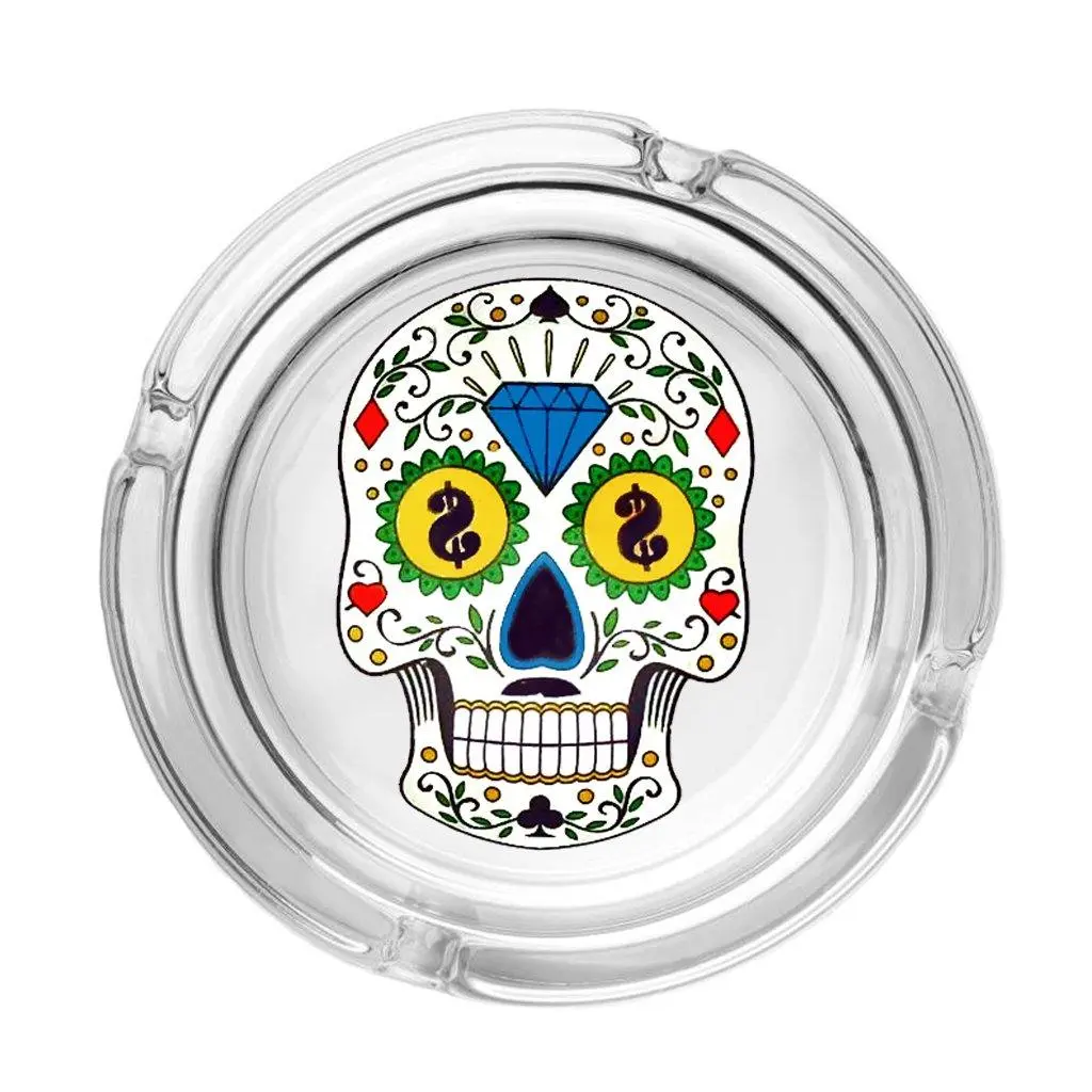 The Day of Dead Skull Collection Glass Ashtrays - Image 4