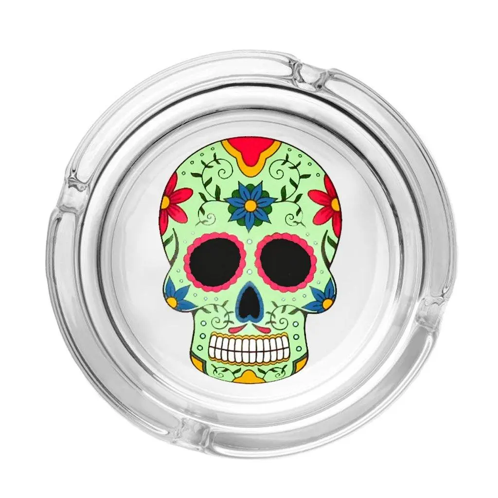 The Day of Dead Skull Collection Glass Ashtrays - Image 5
