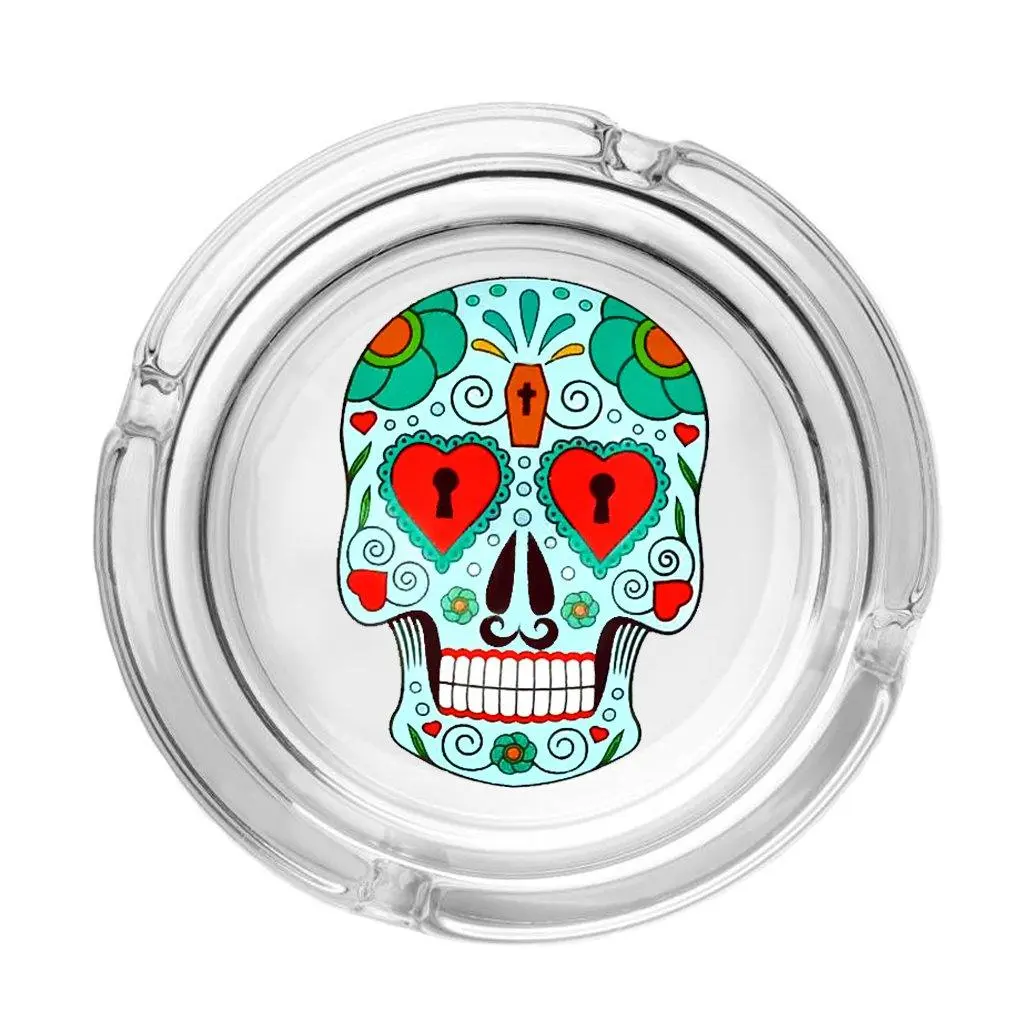 The Day of Dead Skull Collection Glass Ashtrays - Image 6