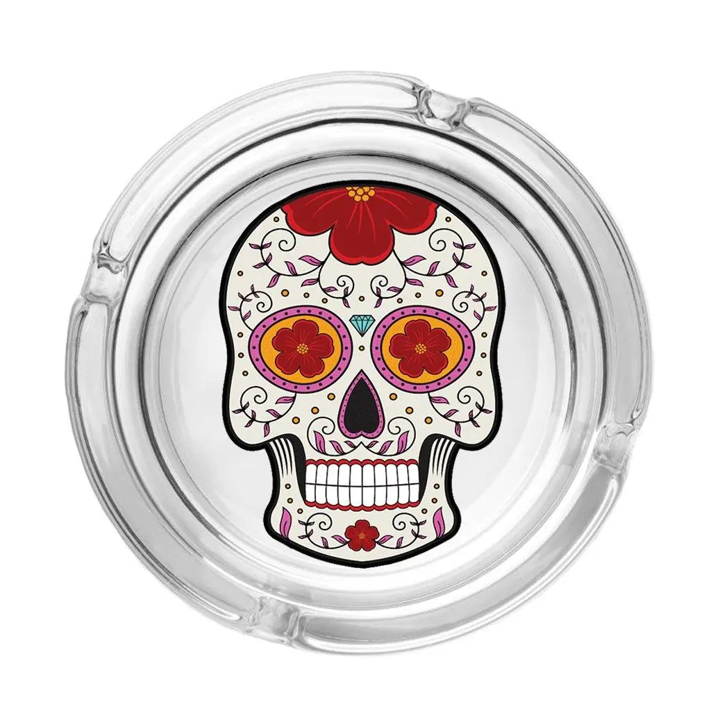 The Day of Dead Skull Collection Glass Ashtrays - Image 7